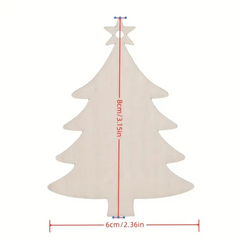 10pcs Unfinished Wooden Mini Christmas Tree Small Pendant DIY Wood Crafts