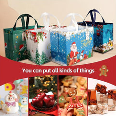 4pcs Christmas Gift Bags Waterproof Reusable Handbags for Gift Packaging