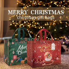 4pcs Christmas Gift Bags Waterproof Reusable Handbags for Gift Packaging