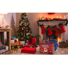4pcs Christmas Gift Bags Waterproof Reusable Handbags for Gift Packaging