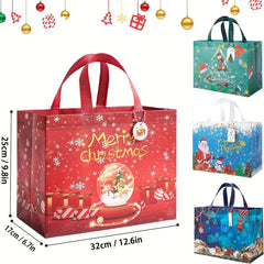 4pcs Christmas Gift Bags Waterproof Reusable Handbags for Gift Packaging
