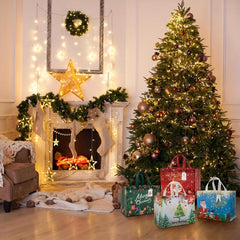 4pcs Christmas Gift Bags Waterproof Reusable Handbags for Gift Packaging