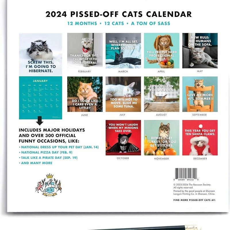 Angry Cat Wall Calendar - Creative Cat Year Wall Calendar