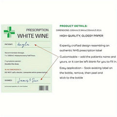 Prescription Medicine Novelty Alcohol Red Wine Bottle Label
