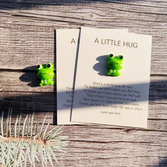 Pocket Hug Resin Animal Decoration with Encouraging Greeting Card