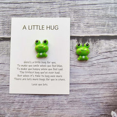Pocket Hug Resin Animal Decoration with Encouraging Greeting Card