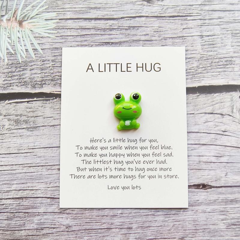 Pocket Hug Resin Animal Decoration with Encouraging Greeting Card