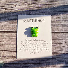 Pocket Hug Resin Animal Decoration with Encouraging Greeting Card