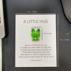 Pocket Hug Resin Animal Decoration with Encouraging Greeting Card