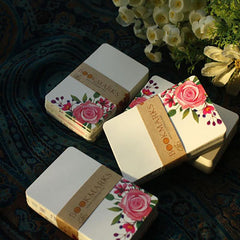 50pcs Vintage Flower Thank You Small Card Writable Paper Greeting Postcards