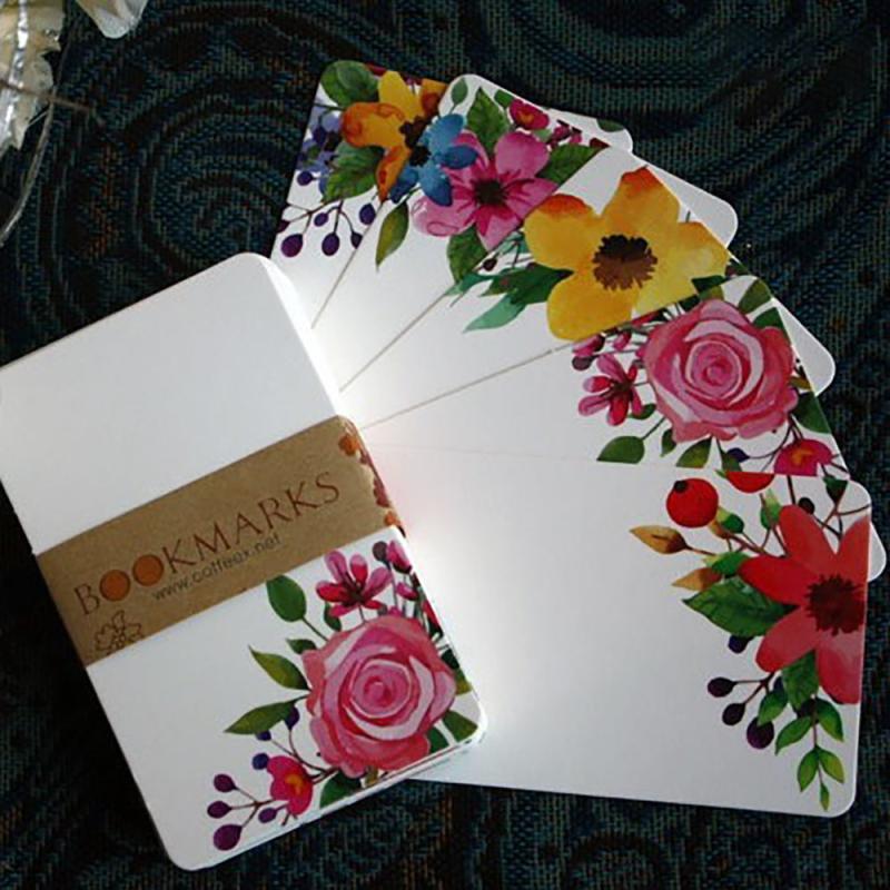 50pcs Vintage Flower Thank You Small Card Writable Paper Greeting Postcards