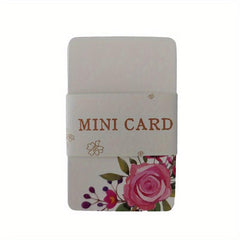 50pcs Vintage Flower Thank You Small Card Writable Paper Greeting Postcards