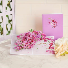 Orchids Pop Up Card 3D Greeting For Mother's Summer Birthday