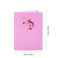 Orchids Pop Up Card 3D Greeting For Mother's Summer Birthday