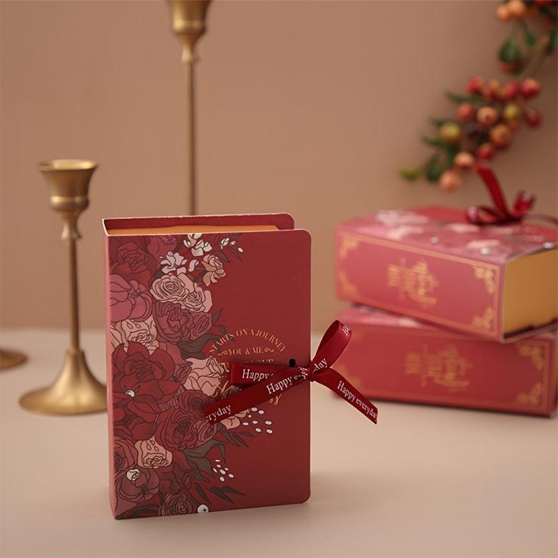 Book Shape Wedding Guest Candy Chocolate Packaging Boxes