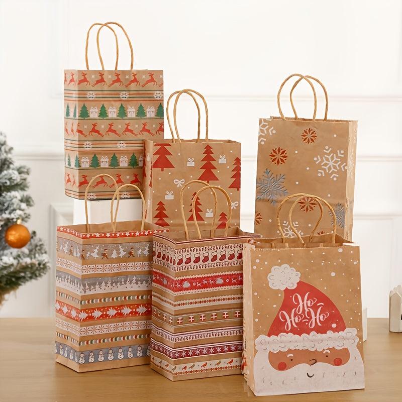 6pcs Christmas Gift Bags With Handles 21 15 8 3 5 9 3 1inch