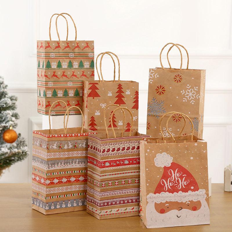 6pcs Christmas Gift Bags With Handles 21 15 8 3 5 9 3 1inch