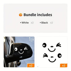 Smiling Face Waterproof Car Stickers 3D Reflective Decals For SUV Truck