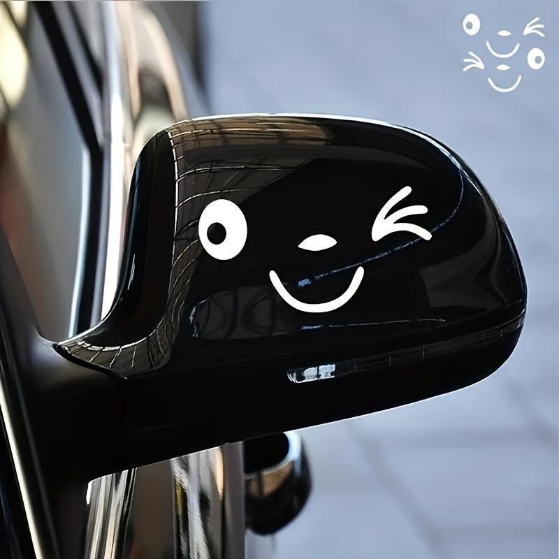 Smiling Face Waterproof Car Stickers 3D Reflective Decals For SUV Truck