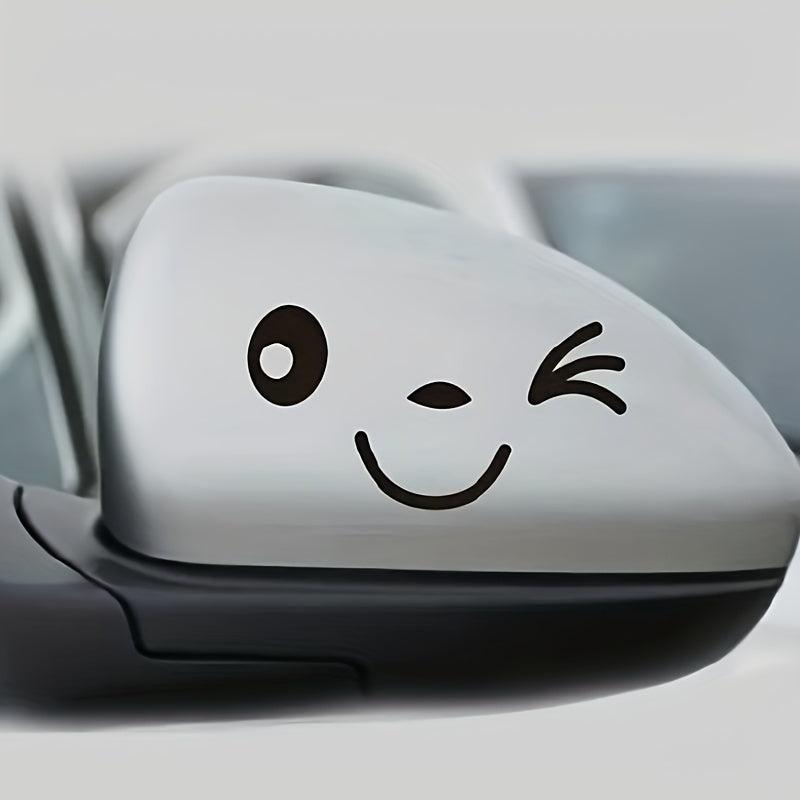 Smiling Face Waterproof Car Stickers 3D Reflective Decals For SUV Truck