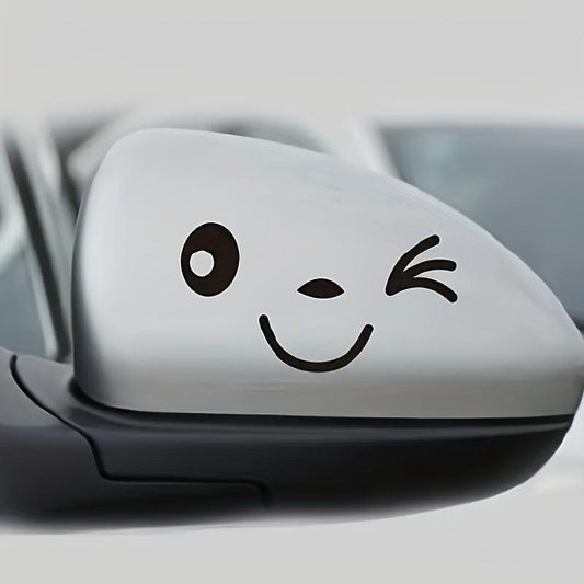 Smiling Face Waterproof Car Stickers 3D Reflective Decals For SUV Truck
