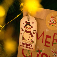 50pcs Christmas Gift Tags Merry Christmas Xmas Bags Boxes Hang Tag Supplies