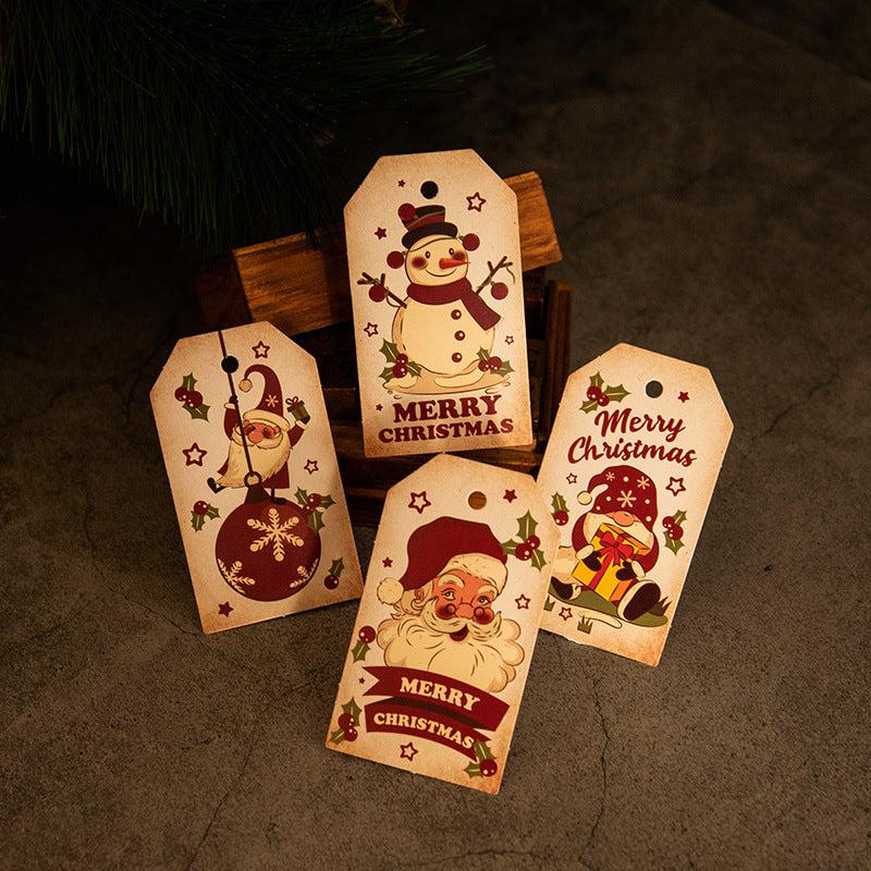 50pcs Christmas Gift Tags Merry Christmas Xmas Bags Boxes Hang Tag Supplies