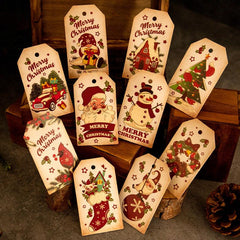 50pcs Christmas Gift Tags Merry Christmas Xmas Bags Boxes Hang Tag Supplies