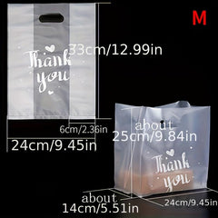 10-20pcs Thank You Gift Bags Thick Frosted Bread Plastic Storage Bags