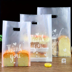 10-20pcs Thank You Gift Bags Thick Frosted Bread Plastic Storage Bags