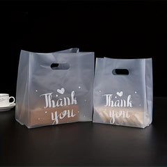 10-20pcs Thank You Gift Bags Thick Frosted Bread Plastic Storage Bags