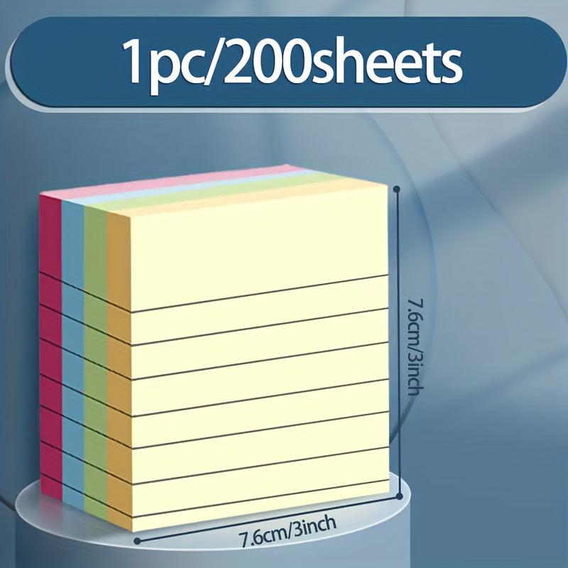 200 sheets Colorful Line Sticky Notes for Students & Office Workers