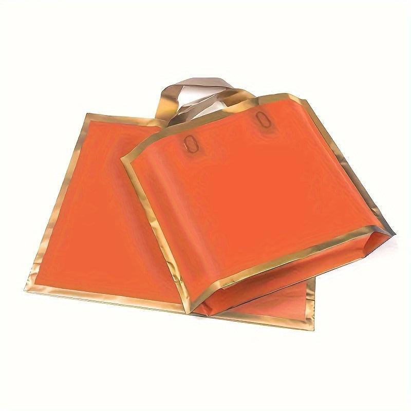5pcs Golden Trim PVC Satchel Gift Bag for Holiday Decor
