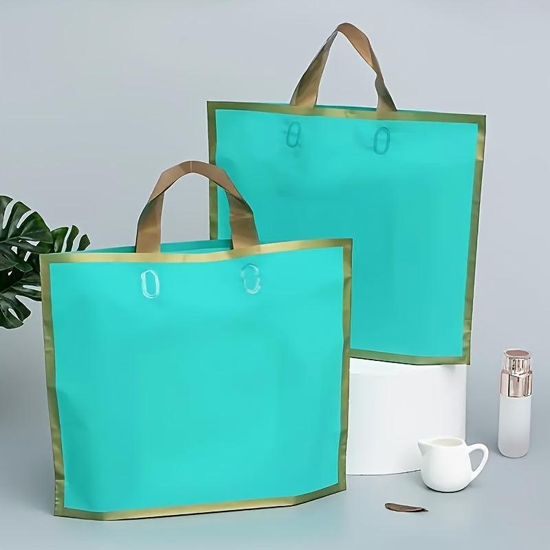 5pcs Golden Trim PVC Satchel Gift Bag for Holiday Decor