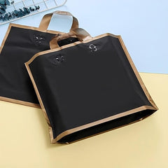 5pcs Golden Trim PVC Satchel Gift Bag for Holiday Decor