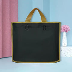 5pcs Golden Trim PVC Satchel Gift Bag for Holiday Decor