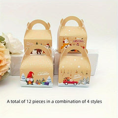 12pcs Christmas Candy Box Dessert Box Christmas Chocolate Box