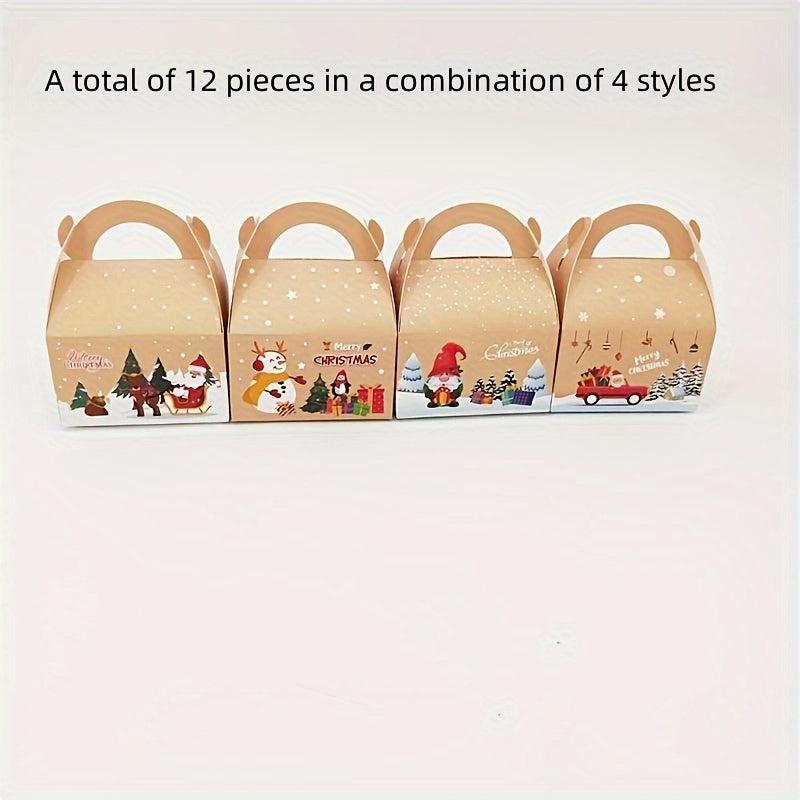 12pcs Christmas Candy Box Dessert Box Christmas Chocolate Box