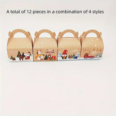 12pcs Christmas Candy Box Dessert Box Christmas Chocolate Box