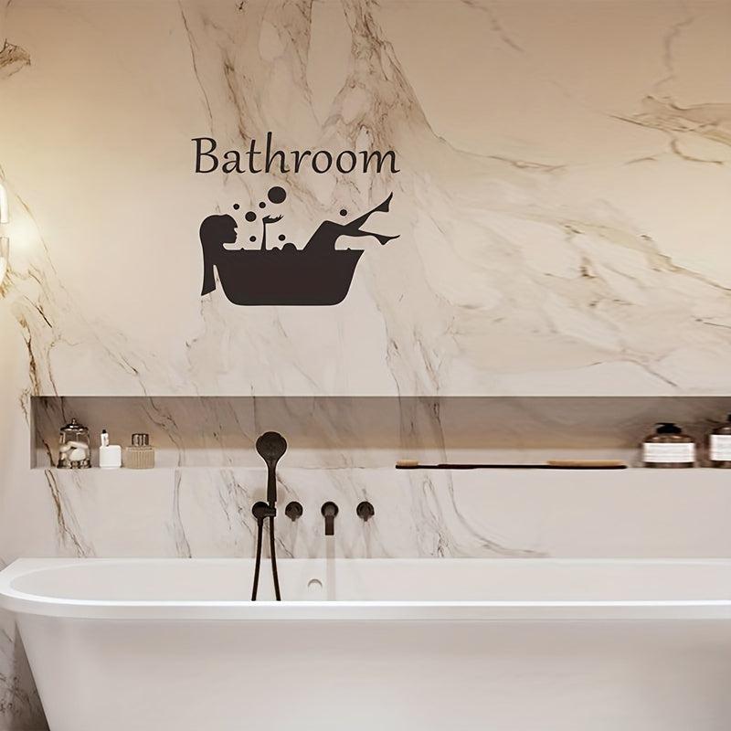 Classic Bathroom Logo Door Sticker Self-adhesive Room Decor