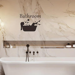 Classic Bathroom Logo Door Sticker Self-adhesive Room Decor
