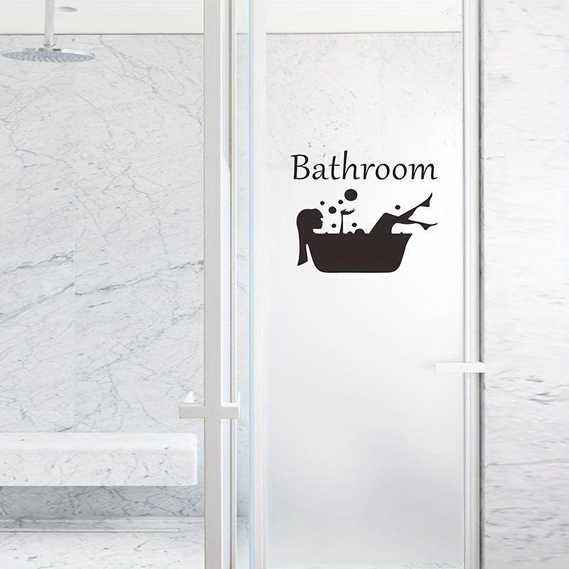 Classic Bathroom Logo Door Sticker Self-adhesive Room Decor