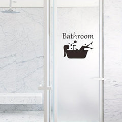 Classic Bathroom Logo Door Sticker Self-adhesive Room Decor