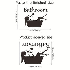 Classic Bathroom Logo Door Sticker Self-adhesive Room Decor