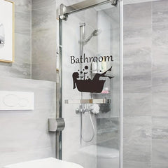 Classic Bathroom Logo Door Sticker Self-adhesive Room Decor