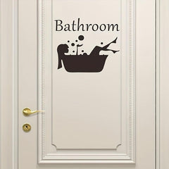 Classic Bathroom Logo Door Sticker Self-adhesive Room Decor