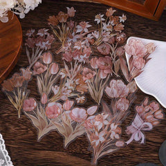 Retro Flower Sticker DIY Decoration Scrapbooking Album Craft Supplies