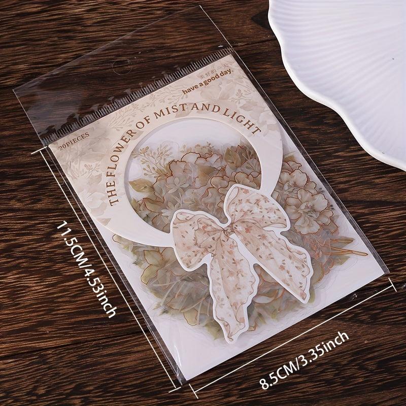 Retro Flower Sticker DIY Decoration Scrapbooking Album Craft Supplies