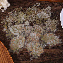 Retro Flower Sticker DIY Decoration Scrapbooking Album Craft Supplies