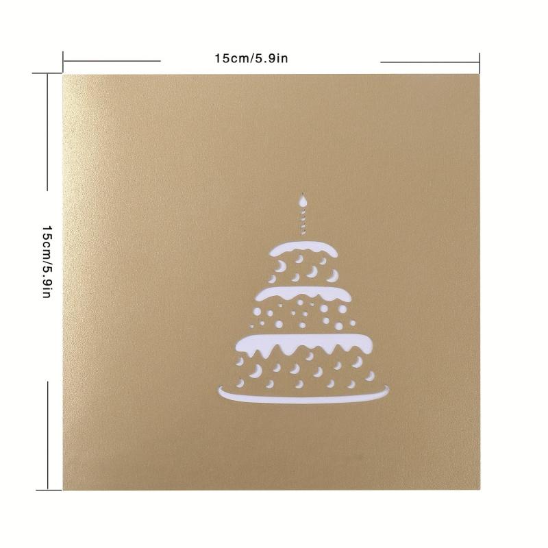 3D Pop Up Birthday Cards - LED Light Music Cake Card